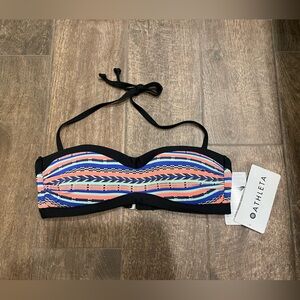 Athleta Black Bandeau Swim Top with Adjustable Strap